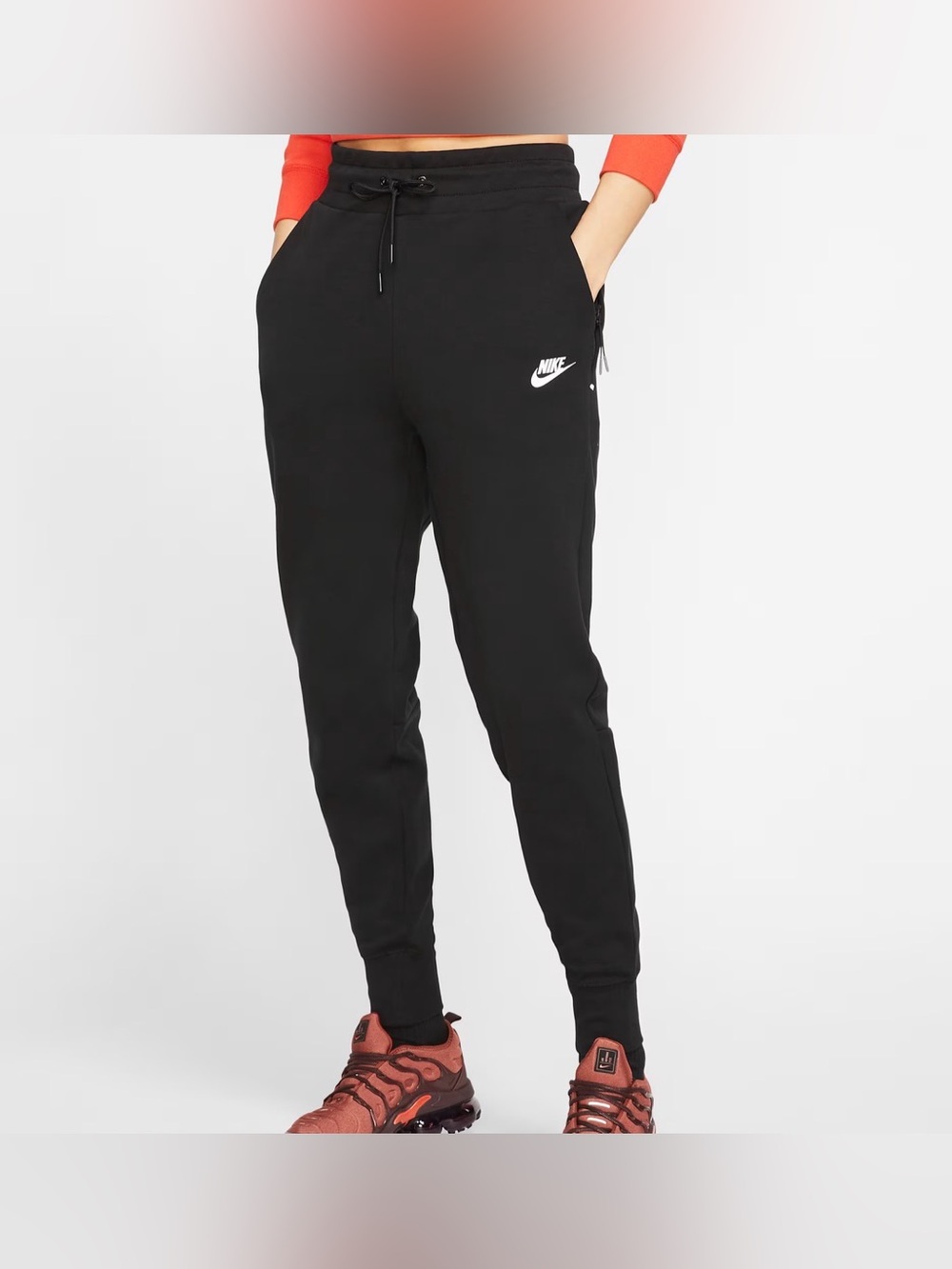 Nike Black Joggers with White Swoosh Logo